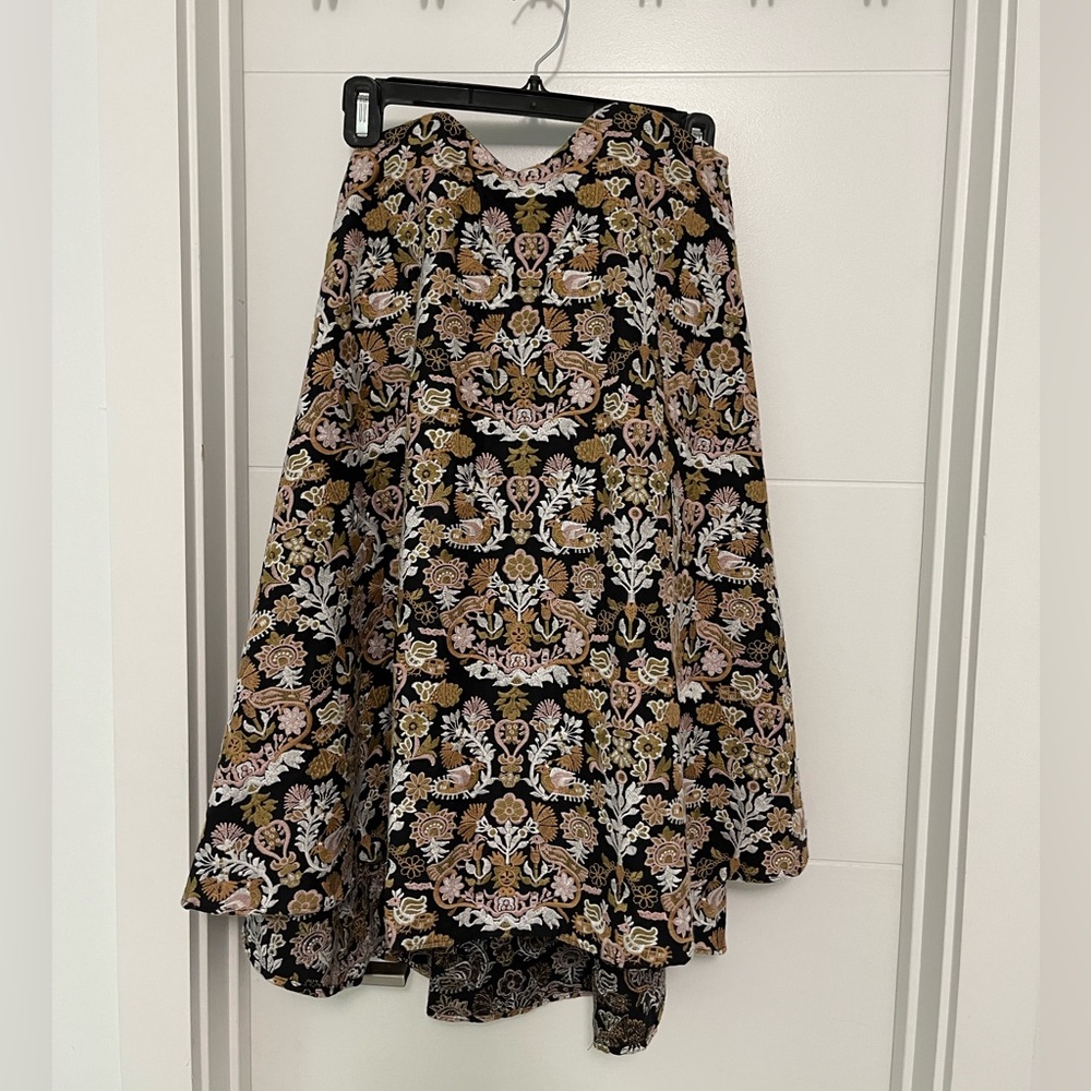 Caroline Constance Floral Embroidered Strapless Bustier Dress